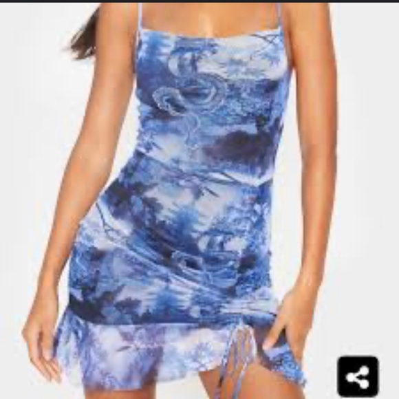 Blue Dragon Detailed Dress - Picture 1 of 3